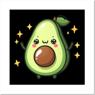 Little happy kawaii avocado Posters and Art